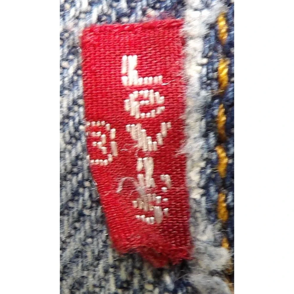 VTG Y2K Levi's 527 Low Boot Cut Jeans Men 34x30 Distressed Light Blue Denim Logo
